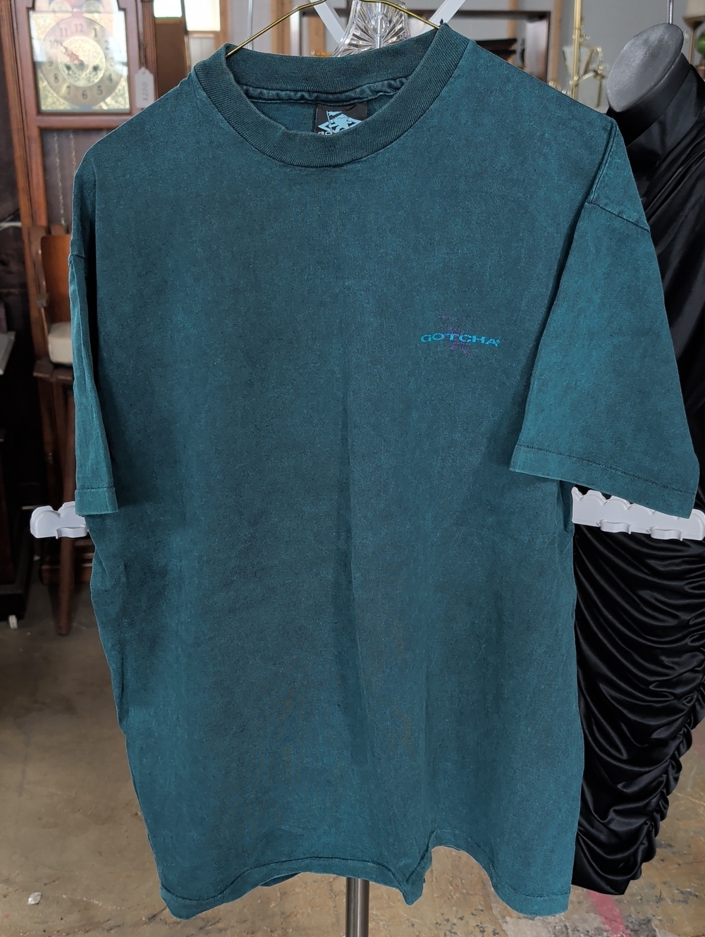 90s Gotcha Men's Teal Short Sleeve Tee with Logo